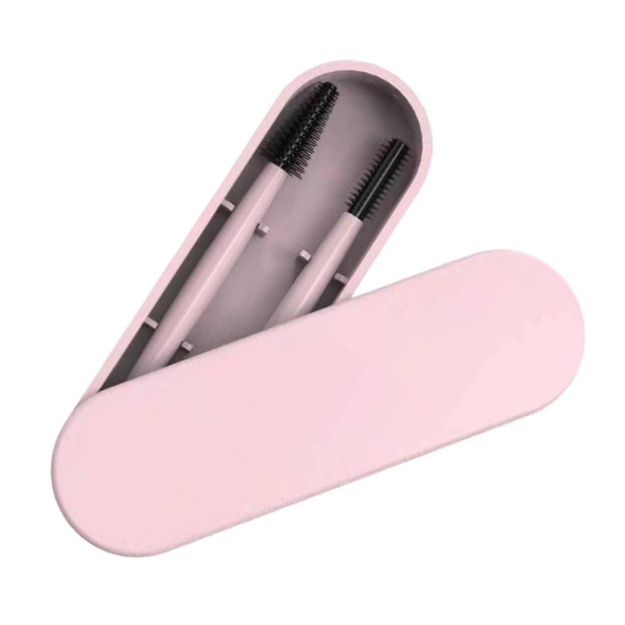 Beaupretty Portable Pink Silicone Eyelash and Eyebrow Grooming Brush Reusable Practical Eyelash Comb and Brow Brush for Home