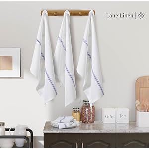 LANE LINEN Kitchen Towels Set - 100% Pure Cotton Dish Towels for Kitchen, Super Absorbent Kitchen Hand Towel, Blue Tea Towels, Soft & Durable Dish Cloths, Pack of 12 – 15”x25”, Blue Stripe LANE LINEN Kitchen Towels Set 100 Pure Cotton Dish Towels for Kitchen Super Absorbent Kitchen Hand Towel Blue Tea Towels Soft Durable Dish Cloths Pack of 12–15×25 Blue Stripe