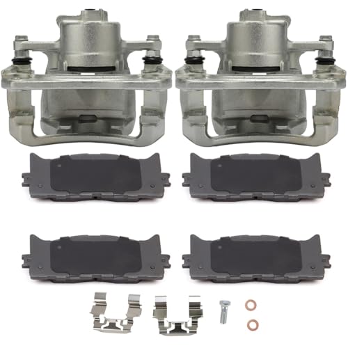 Image of SCITOO Front Left & Right Brake Kit [4] Brake Pads [2] Brake Disc Calipers w /Bracket Compatible With 2007-2012 2016-2018 for Lexus for ES350,2008-2018 for Toyota for Avalon