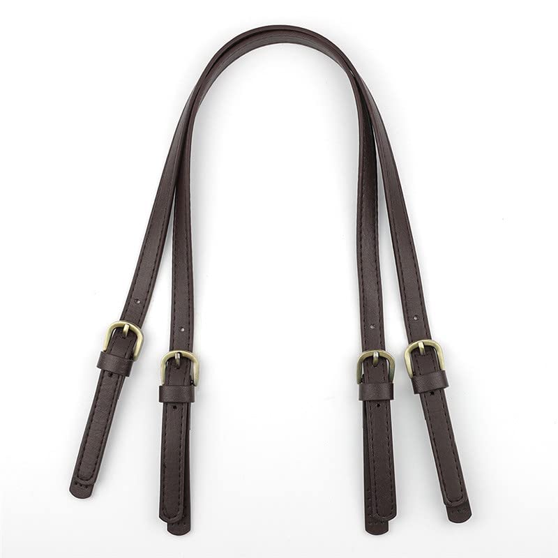 Pack of 2 PU Leather Bag Handle Bag Straps, Replacement Bag Hanger Bag Handle Leather Strap for Bags Belt Replacement Handle DIY Replacement Tote Bag Handles for Shopping Bag Handbag Coffee