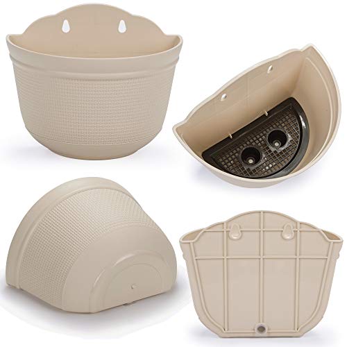 Amazing Creation Wall And Railing Hanging Planters For Indoor Plants With S Hooks, Hanging Pots For Plants Outdoor, Half Round Plant Hanger For Fence, Large Plastic Pots For Hanging Plants (2 Pack) #TOP6