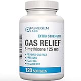 Extra Strength Gas Relief Softgels with Simethicone 125 mg Relieve Pressure, Bloating and Painful...