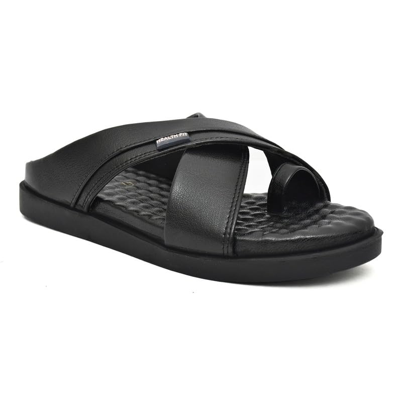 HEALTH FIT Orthopedic & Diabetic Flat Chappal & Dr Chappal Soft Sole Ultra-Lightweight Chappal For Mens 3043 Bk 8 Uk, Black (B0CJ6W6ZJC) Amazon Price History, Amazon Price Tracker