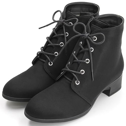 [リバティハウス] 透湿防水レースアップブーツ LH-204 ブラック/ブラック 24.5