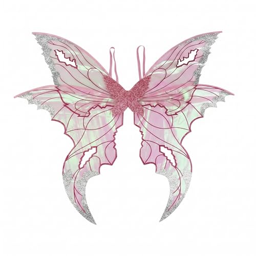 STANETCO Adult Fairy Wings (35.43 x 31.5) Butterfly Wings Costume Accessory for Womens Easter Halloween Cosplay Parties (Pink)