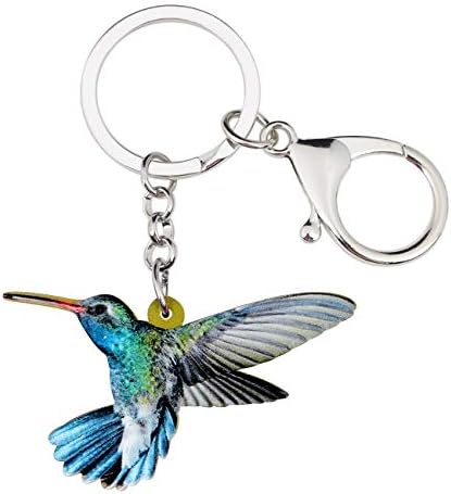 BONSNY Arylic Metal Hummingbird Keychains For Women Girls Gifts Car Purse Birds Pendant Charms
