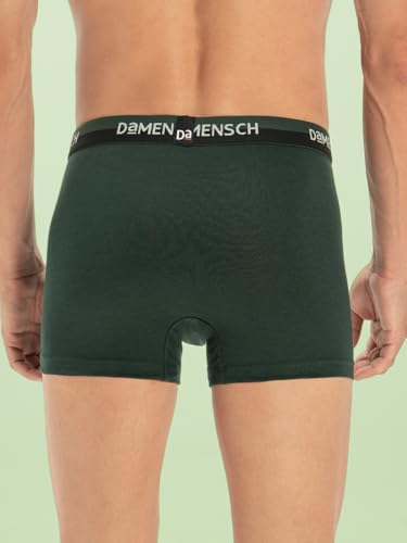 Image of DAMENSCH Mens Premium Cotton Solid Trunks ReFRSH Peppermint Powered-Poise Blue, Pine Green, Loyal Maroon, Modern Grey, Vibrant Teal-XL