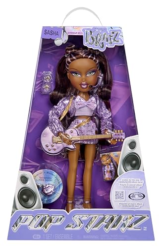 BRATZ Pop Starz Sasha - Bambola fashion con charm da collezione, outfit e accessori musicali