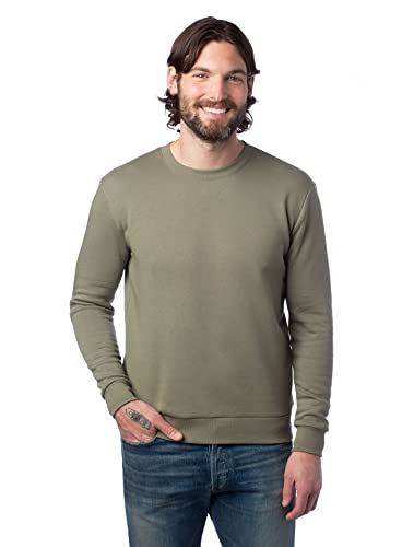 Alternative Men's Sweatshirt, Eco-Cozy Pullover Lightweight Fleece Crewneck