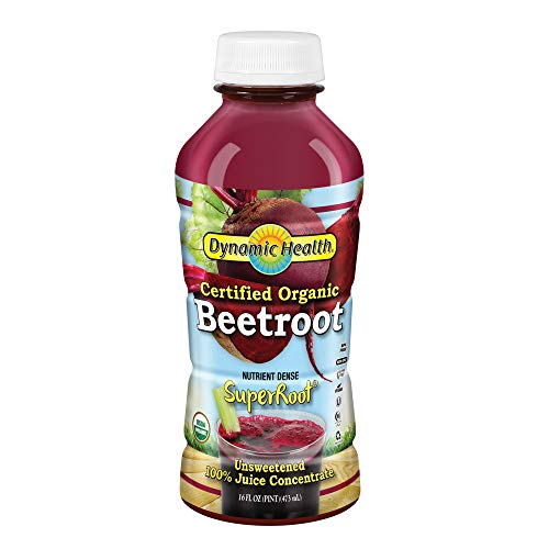 Dynamic Health Organic Beetroot SuperRoot 100% Juice Concentrate | No Additives, Unsweetened, Vegan, Non-GMO | 16oz, 16 Serv