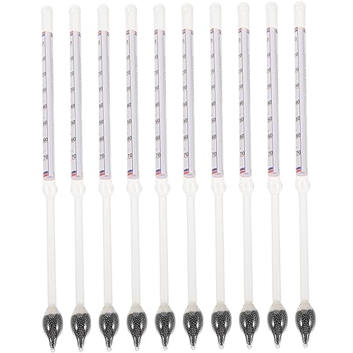 COSMEVIVI 10pcs Hydrometer for Accurate Liquid Measurements Sugar Alcohol Density Gauge for Wine Beer Maple Syrup Testing Design for Use