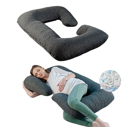Image of The White Willow Pregnancy Pillow for Pregnant Women-Maternity Pillow for Pregnancy Sleeping-C Shape Pillow for Sleeping-Pregnancy Pillow for Women-Belly Support Pillow-Gift for Expectant Mother-Grey