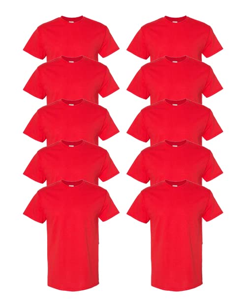 T-shirt en coton épais Gildan G5000 XL rouge lot de 10 idéal pour le travail et les loisirs