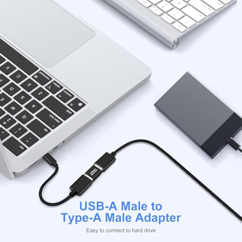 Image of REDWIND USB Male to UsbMale Connector, USB3.0 to 3.1 Adapter, USB-A Male Joiner Plug Coupler Extender USB3.1 Gen 2 Super Speed Charging and Upto 10Gbps Transfer Speed Type A
