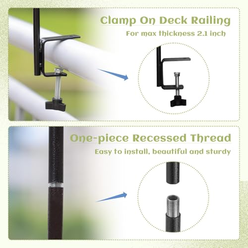 Deck Bird Feeder with Multi-Hooks and Adjustable Branches for Porch by Urban Deco - Image 4