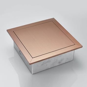 Square Trash and Waste Chute Lid Built-in Countertop, 304 Stainless Steel Balance Flap Cover Trash Grommet Swing Trash Can Lid-Only The -A Gold