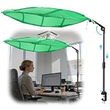 Green Cubicle Leaf Shade, 51-Inch Multi-Angle Adjustable Leaf Desk Shade Overhead Light Blocker, Height-Adjustable from 17.32"β28.35", 360Β° Reinforced Desk Clamp, Storage Bag - 1-Year Warranty