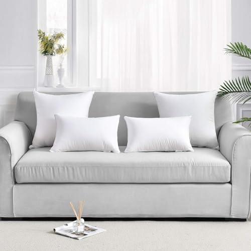 Image of FAVRIQ 14 x 22 Pillow Inserts (Set of 2) - Premium Square Interior Sofa Throw Pillow with 100% Cotton Cover - Decorative Pillow Insert Pair - White Couch Pillow