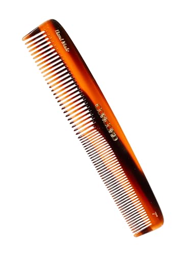 CONCORD 7 Inch Handmade Comb Graduated Dressing | Duel-Spaced Teeth (Wide & Fine) Round Teeth | Antistatic for Wet or Dry Hair For All Type | Made in India