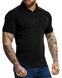 Men's Athletic Fit Polo Shirts Short Sleeve Golf Shirts Casual Workout Polo Stretch Collared Shirt B