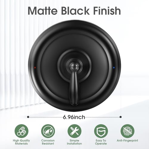 Repuesto de manija para ducha Moen T2151BL Posi Temp, kit tradicional de recambio para ducha, color negro mate miniatura 6