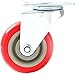 Online Best Service 4 Pack Caster Wheels Swivel Plate Casters On Red Polyurethane Wheels (4 inch Plate)