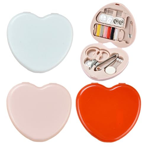Mini boîte à couture en forme de cœur 3 pièces, petit kit de couture, mini kit de couture, kit de couture de voyage, mini kit de couture de voyage,...