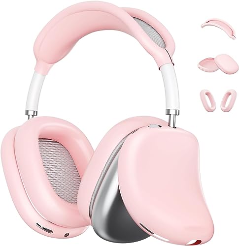 Wawasia Case Cover for AirPods Max, Soft Silicone Case Cover Kit for AirPod Max Ear Pad/Ear Cups/Headband, Anti-Scratch Protective Accessories for Apple AirPods Max Headphones (Pink)