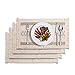 Set di 4 Tovagliette in Cotone Lino Tessuto con Nappe Tovagliette Americane Lavabili Antiscivolo Resistenti al Calore 50x30cm per Tavoli da Cucina Ristoranti Colazione