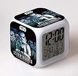  SXWY Star Wars Digital Wecker, Bunte Lichter Stimmung Wecker Quartet Verfügbar USB Lade Geeignet Für Jungen Und Mädchen Kinder, 3