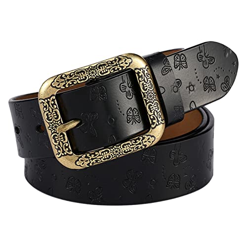 Ceinture en cuir véritable papillon relief accessoire chic