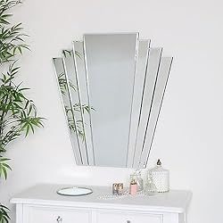 Ventilador Art Deco Melody Maison Espejo de pared grande sin marco con ventilador Art Deco