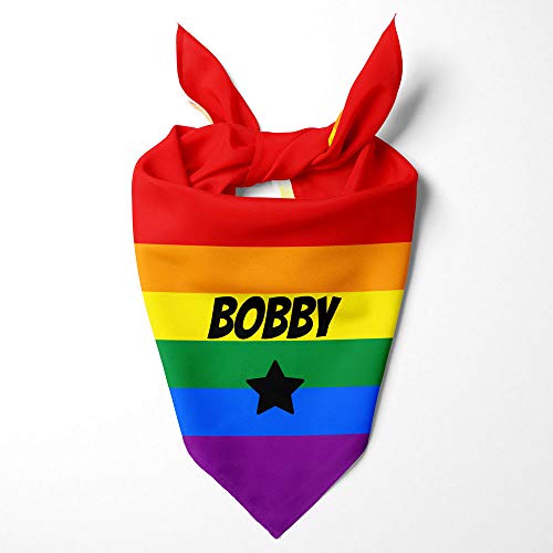 Hundehalstuch, Regenbogen-Fahne, personalisierbar, LGBTQ, Schwulenparade, Dreieckstuch für Haustiere Cover