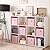 GRANNY SAYS Cube Storage Bins, 11 Inch 6 Pack Storage Cube Organizer, Foladble Fabric Storage Boxes with Handle, Decorative Clothing Storage Baskets for Shelves, Closet, Pink