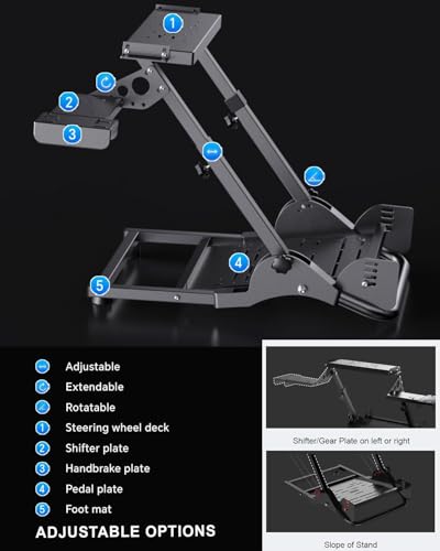 Image of New World A10 Racing Wheel Steering Wheel Stand Compatible with V9 V10 V99 V12 Lite VD4 VD6 T300RS T300 T500 G27 G920 G923 R5 R9 R16 R21 CSL DD1 DD2(Racing Wheel not Included) With Warranty