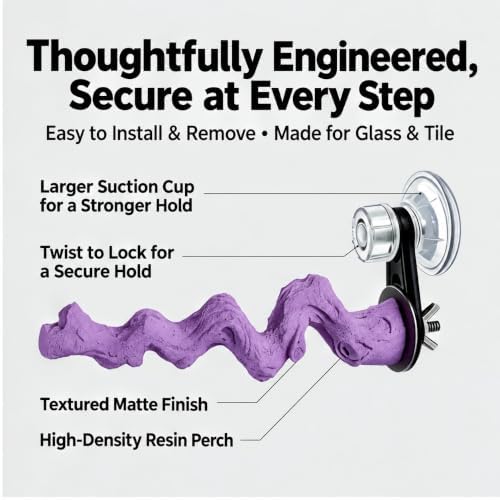 Resin Branch Bird Perch with Suction Cup and Cage Mounting Hardware — 사진 5