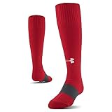 Under Armour Kids' Standard Soccer Over The Calf Sock, 1-Pair, Red, Small