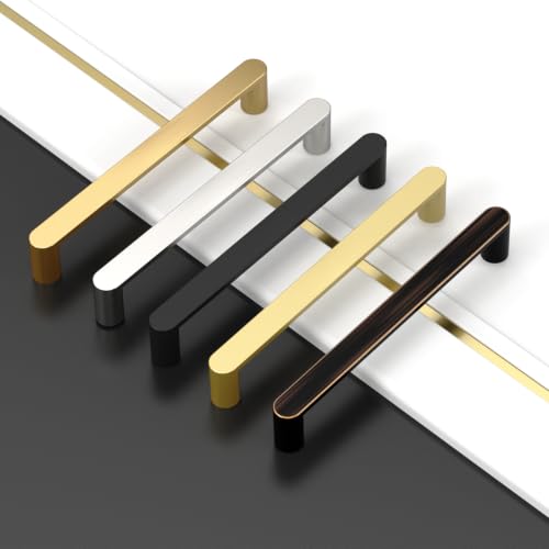 Image of Asidrama 10 Pack 6.25 Inch(160mm) Matte Black Cabinet Pulls Heavy-Duty Solid Kitchen Cabinet Handles Black Drawer Hardware for Bathrooms Cabinets 3644