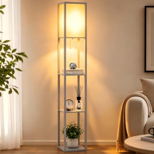 Image of ARTETHYS Floor Lamp with Shelves, Standard Tall Lamps for Living Room