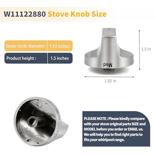 Allstare W11122880 Stove knobs Replacement for Whirlpool Stove Parts