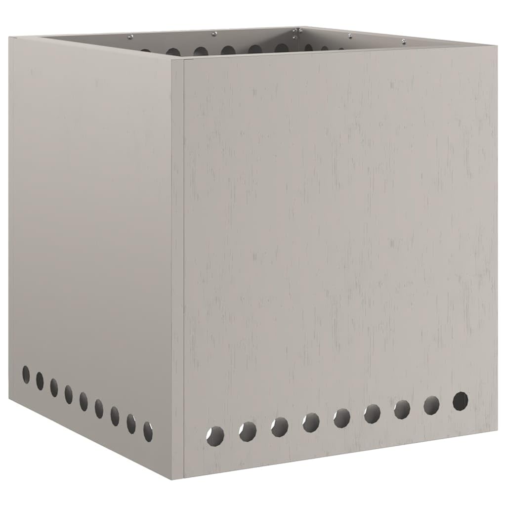 Braciere senza fumo, marrone, 48 x 48 x 50 cm, in acciaio resistente alle intemperie, quadrato, resistente alle intemperie, per terrazza, giardino, balcone, efficiente circolazione dell'aria