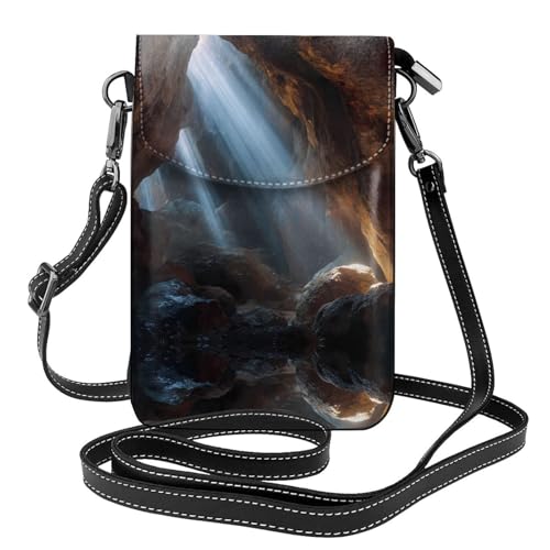 Sac téléphone portable en cuir contre le vol et la perte en voyage 19,3x12,4cm