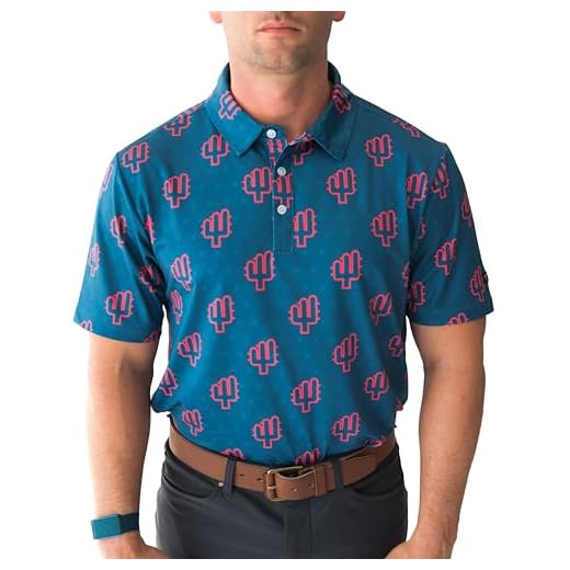 YATTA GOLF Standout Performance Golf Polo Shirts – Men’s – Desert Heat – M