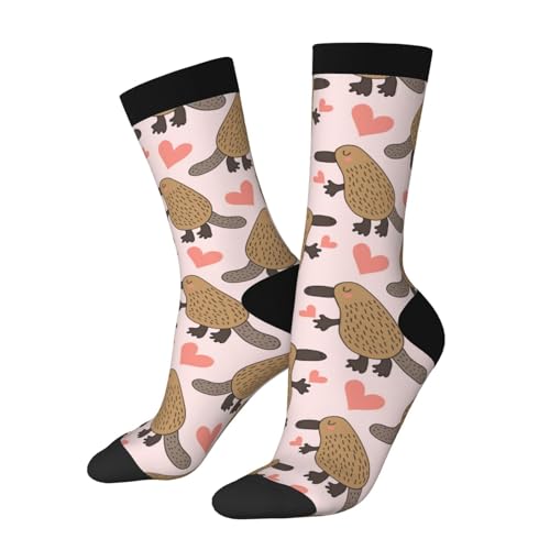 JDNFDR Calcetines de ornitorrinco de dibujos animados con alta elasticidad y transpirabilidad, sin ninguna presión en los pies, unisex