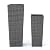 roomfitters Wicker Outdoor Flower Pots, Set of 2, Tall Planters Woven Resin Square Design for Garden and Patio Decor, Grey