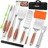 16 Inch Grilling Accessories Set, Heavy Duty Stainless Steel BBQ Accessories Tools and Grill Accessories for Outdoor Grill with Spatula, Fork, & Tongs - Grilling Gifts for Men Women Father