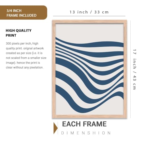 Image of HOTHOUSE Boho Painting Home Decorative Wall Art poster With Frame For Living Room Hotel Wall Decor Digital Reprint Set of 3 (13X17 inch)