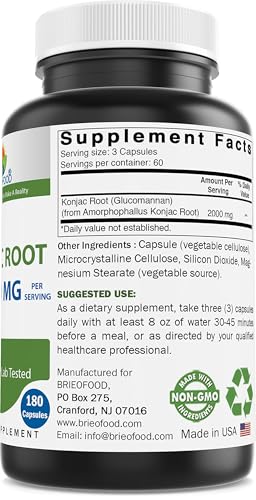 Brieofood Konjac Root Glucomannan Capsules