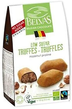 Belvas Low Sugar Hazelnut Praline Truffles 100g (Pack of 2)