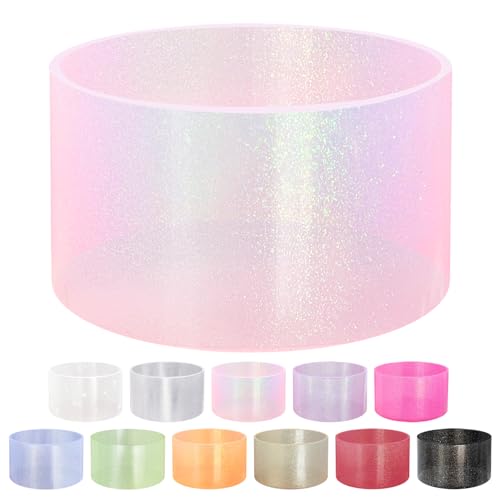 YWDOUJI Jelly Luster Glitter Silicone Transparent Boot for Stanley 20-40oz Compatible with Hydro Flask or Other Water Bottle Tumbler 2.85-3.0 inch Protective Anti-Slip Bottom Sleeve Cover
